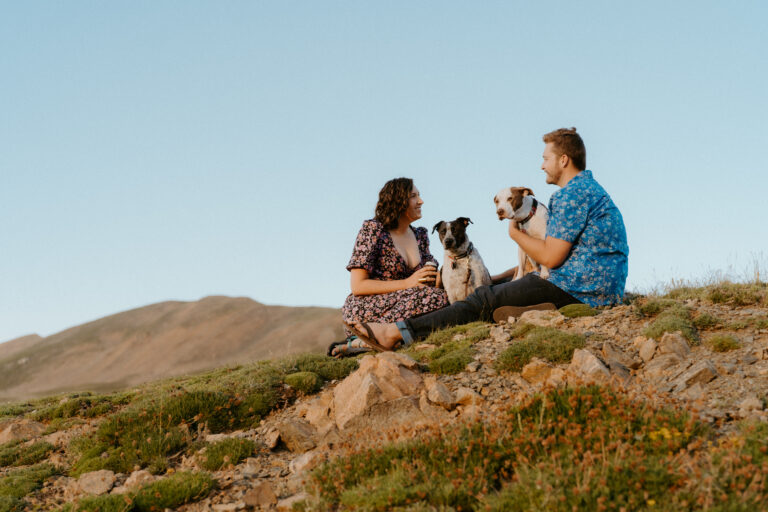 Loveland Pass Couples Session with dogs