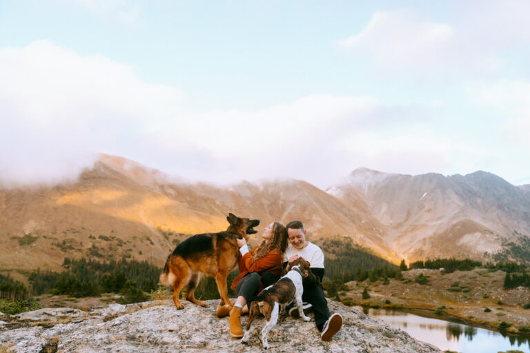 Mountain Engagement Session with Dogs